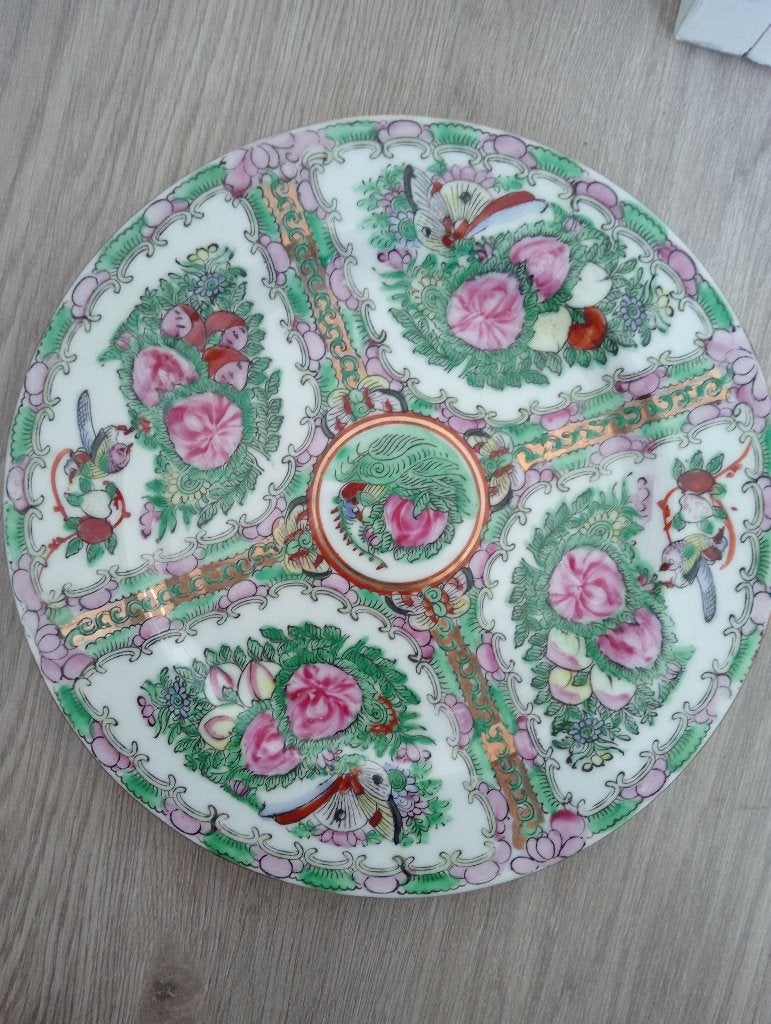 Chinees Famille Rose "Rose Medallion" bord –, Ophalen of Verzenden