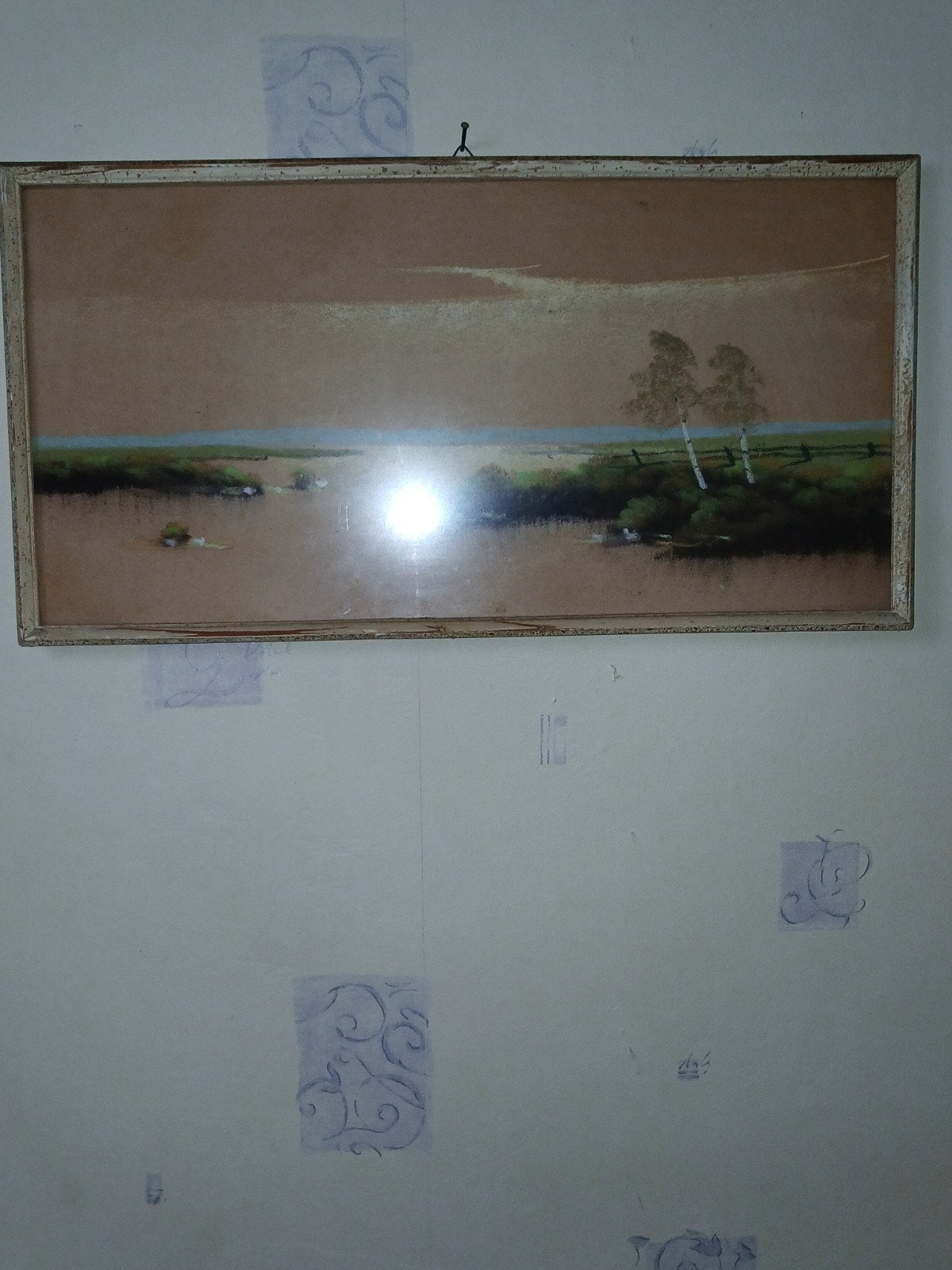 Schilderij: Landschap met water en bomen, Ophalen of Verzenden