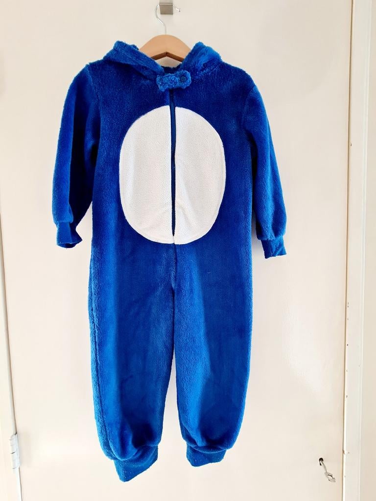 Blauwe onesie maat 104, Overige typen, Jongen of Meisje, Ophalen of Verzenden, Zo goed als nieuw