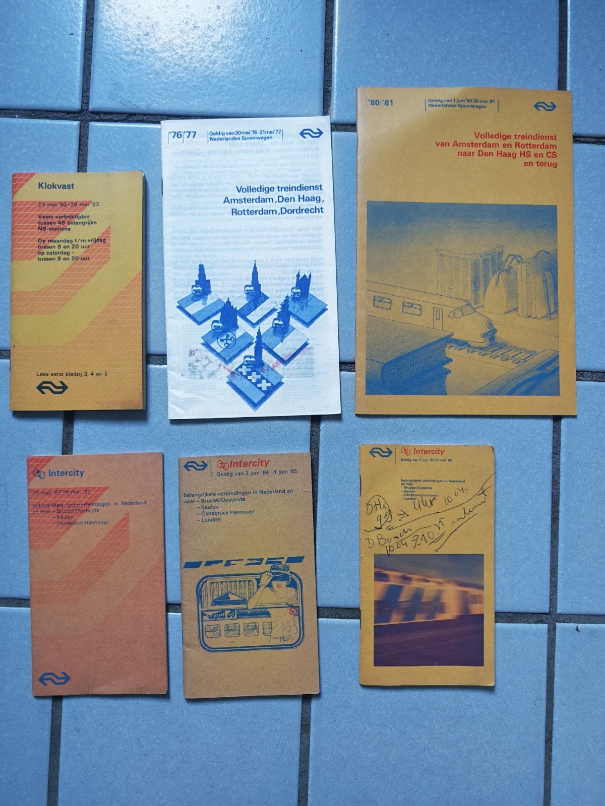6 x kleine NS dienstregelingen, Verzamelen, Spoorwegen en Tramwegen, Ophalen of Verzenden, Trein, Overige typen