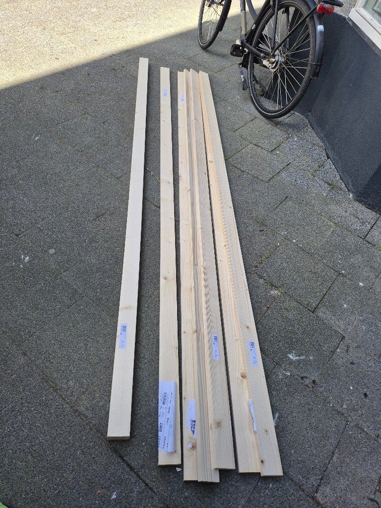 Bouwhout vuren geschaafd 18x69 mm 270 cm, 6 stuks, Ophalen, Minder dan 25 mm, Grenen, Nieuw