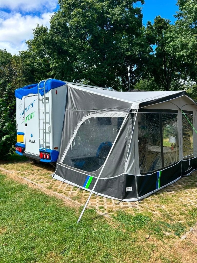 Voortent voor Knaus Sport & Fun 480QL - NIEUWSTAAT, Caravans en Kamperen, Ophalen, Zo goed als nieuw, Ten Cate All Season 240g/m2