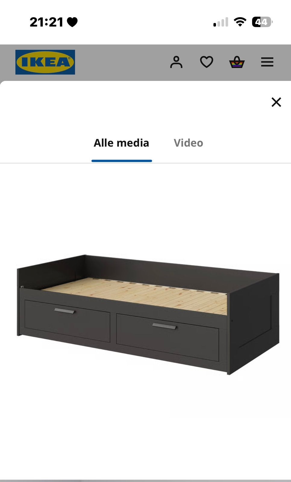 Ikea bed, Huis en Inrichting, Ophalen, 90 cm, Zwart, Tweepersoons