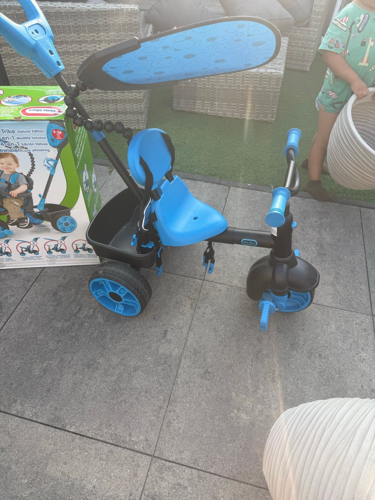 Little Tikes 4-in-1 Deluxe Edition Driewieler - Blauw, Fietsen en Brommers, Fietsen | Driewielers, Ophalen, Zo goed als nieuw