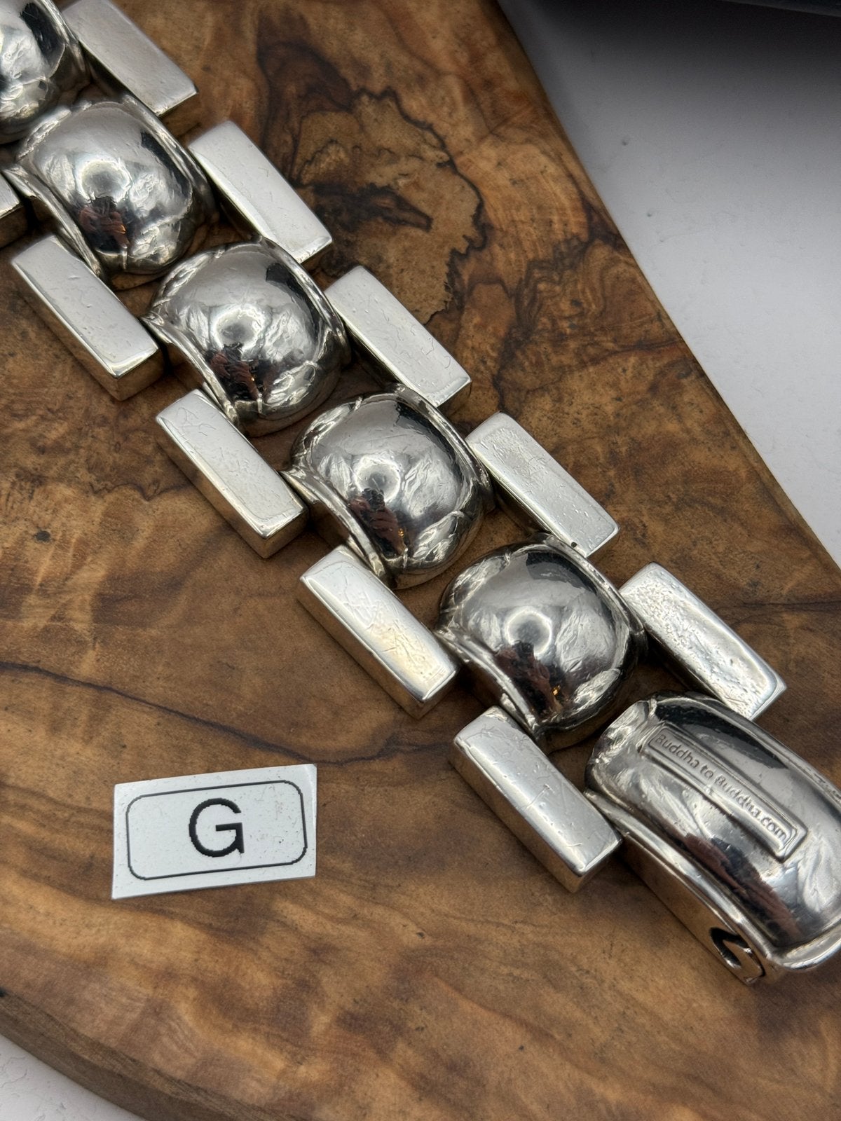 “BATUL XL” buddha to buddha 24,5cm• Maat: G “GEPOLIJST”, Ophalen of Verzenden, Zo goed als nieuw, Zilver, Zilver