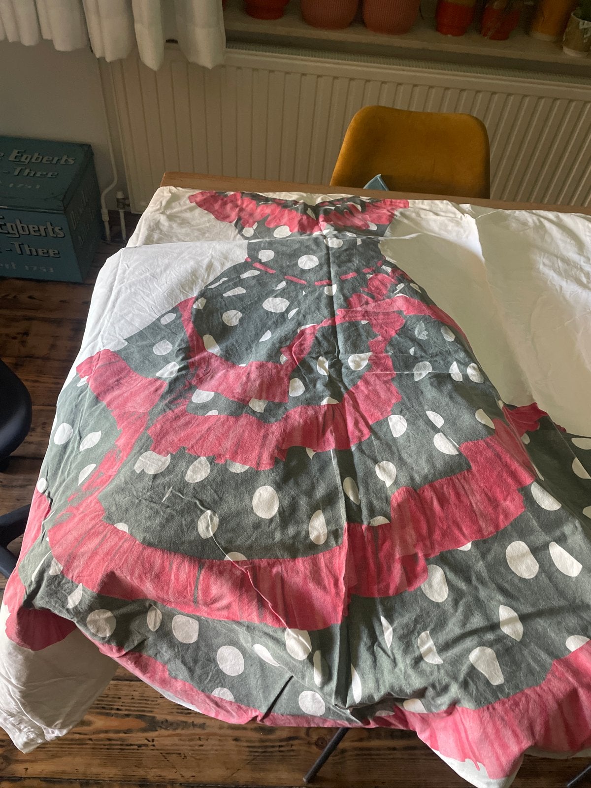 Eenpersoons dekbedovertrek Spaanse flamingo jurk + sloop, Gebruikt, Eenpersoons, Meerkleurig, Dekbedovertrek