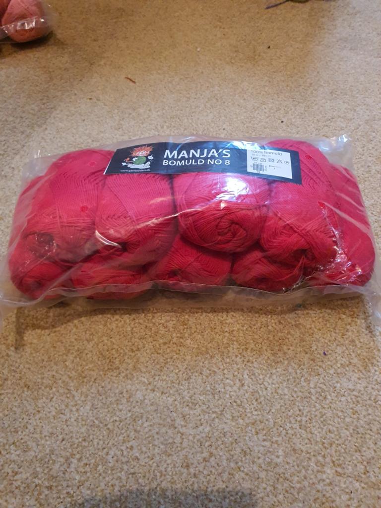 9 bollen Manja's Bomuld No 8 - Rood Katoen Garen, Ophalen of Verzenden