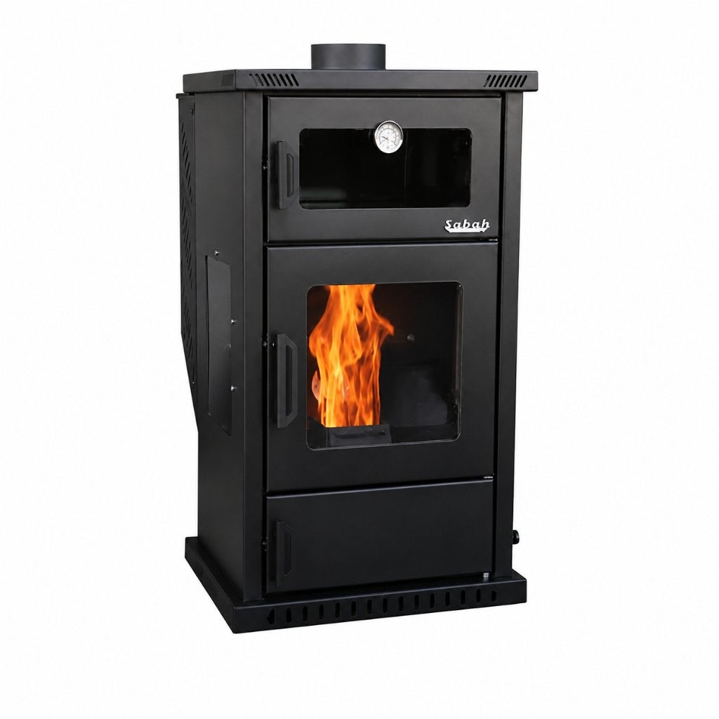 Sabah PLT02 Pelletkachel met Oven 13 kg Mat Zwart, Ophalen, Overige brandstoffen, Nieuw, Pelletkachel