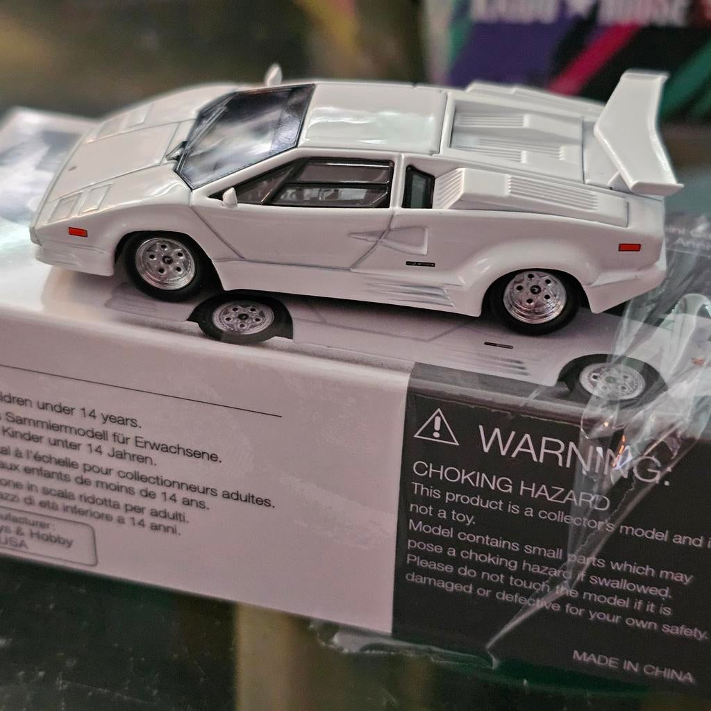 Lamborghini Countach Miniatuur Auto Wit, Onbekend, raadpleeg verpakking, Nieuw, Ophalen of Verzenden, Mini gt