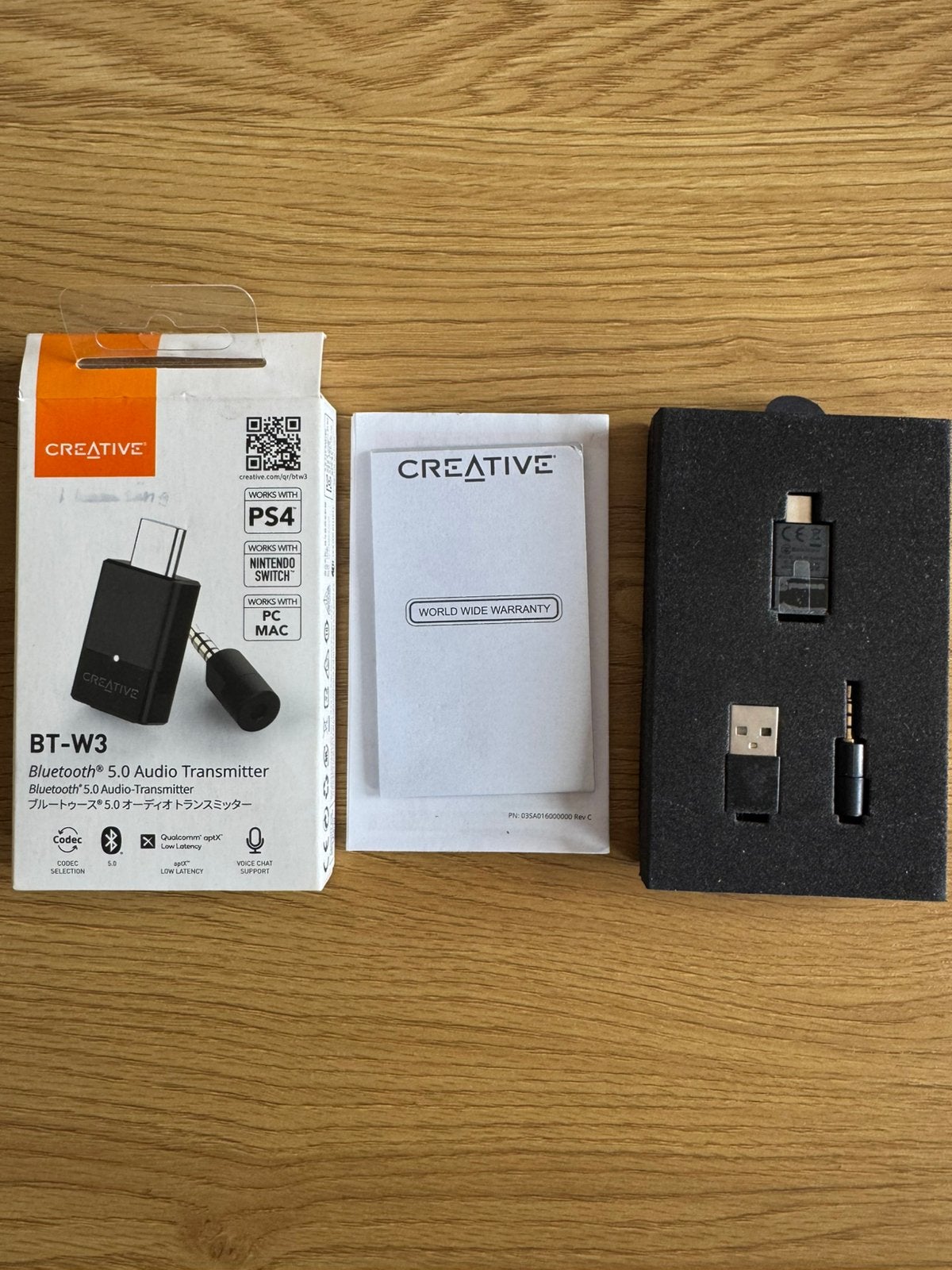Creative Labs BT-W3 Bluetooth 5.0 Audio Transmitter, Ophalen of Verzenden, Zo goed als nieuw, Minder dan 2 meter, Overige kabels