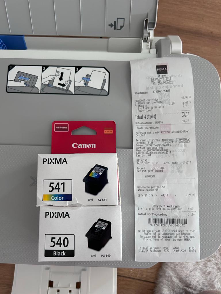 Canon Pixma 540 Zwart & 541 Kleur Cartridges - Nieuw, Ophalen of Verzenden, Zo goed als nieuw, Cartridge