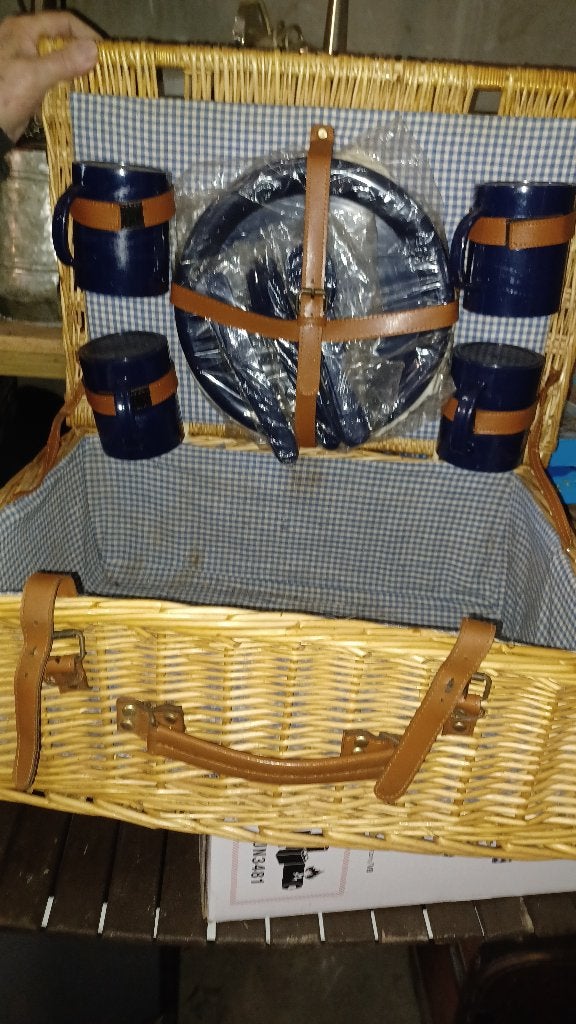 Picknick mand 4 personen, Hobby en Vrije tijd, Ophalen of Verzenden, Zo goed als nieuw