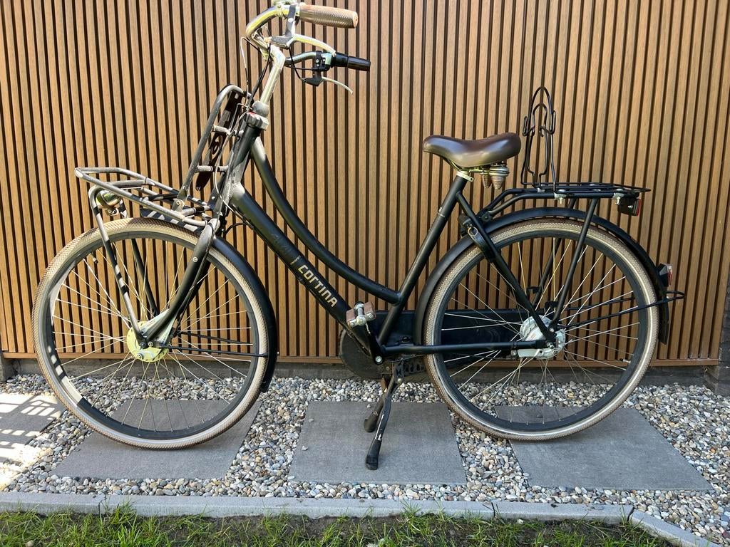 Cortina Omafiets met extra fietsrek - Nette staat, 56 cm of meer, Ophalen of Verzenden, Gebruikt, Terugtraprem