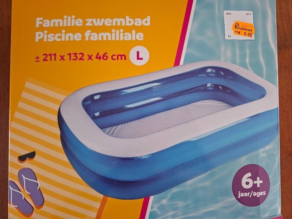 Zwembad familie maat L 211-132-46cm nieuw in doos, Tuin en Terras, Zwembaden, Ophalen, Minder dan 80 cm, Opblaaszwembad, Nieuw