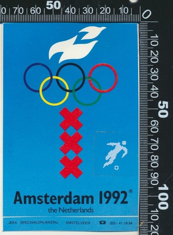 Sticker: Olympische Spelen 1992 - Amsterdam (2), Verzamelen, Stickers, Zo goed als nieuw, Sport, Ophalen of Verzenden