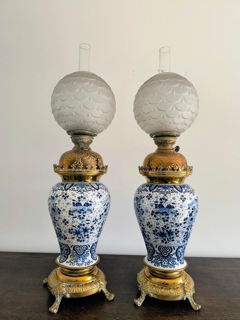 Olielamp Delftst Blauw, Ophalen of Verzenden