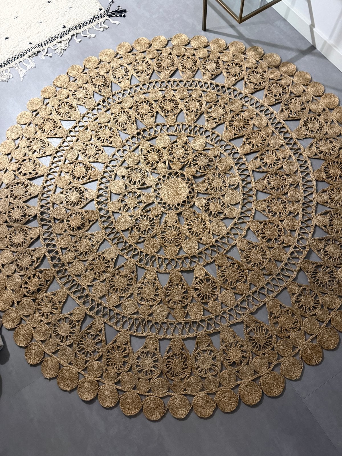 H&M Jute Vloerkleed Rond - 180 cm Diameter, Bruin, 150 tot 200 cm, Rond, Ophalen of Verzenden