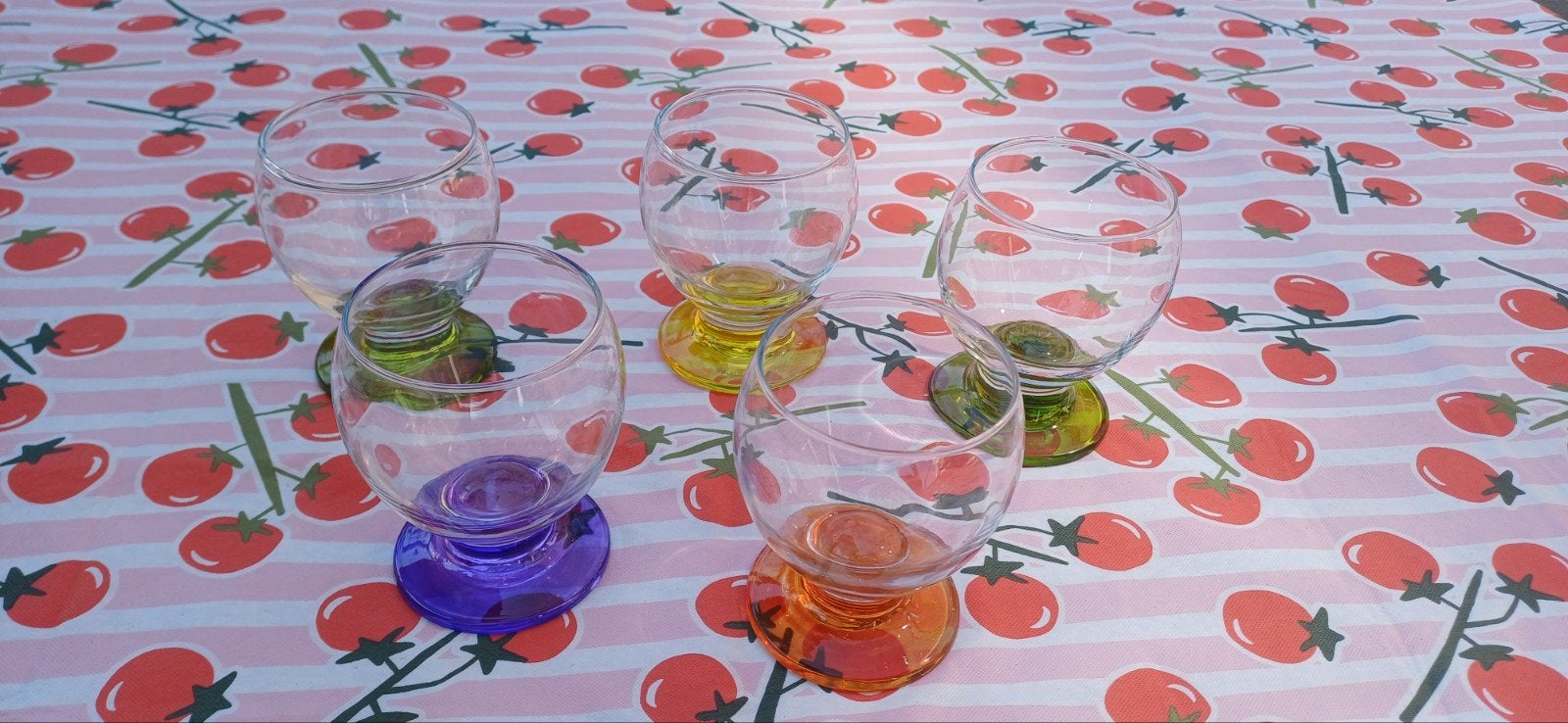 Set van 5 retro wijn-/waterglazen, Ophalen