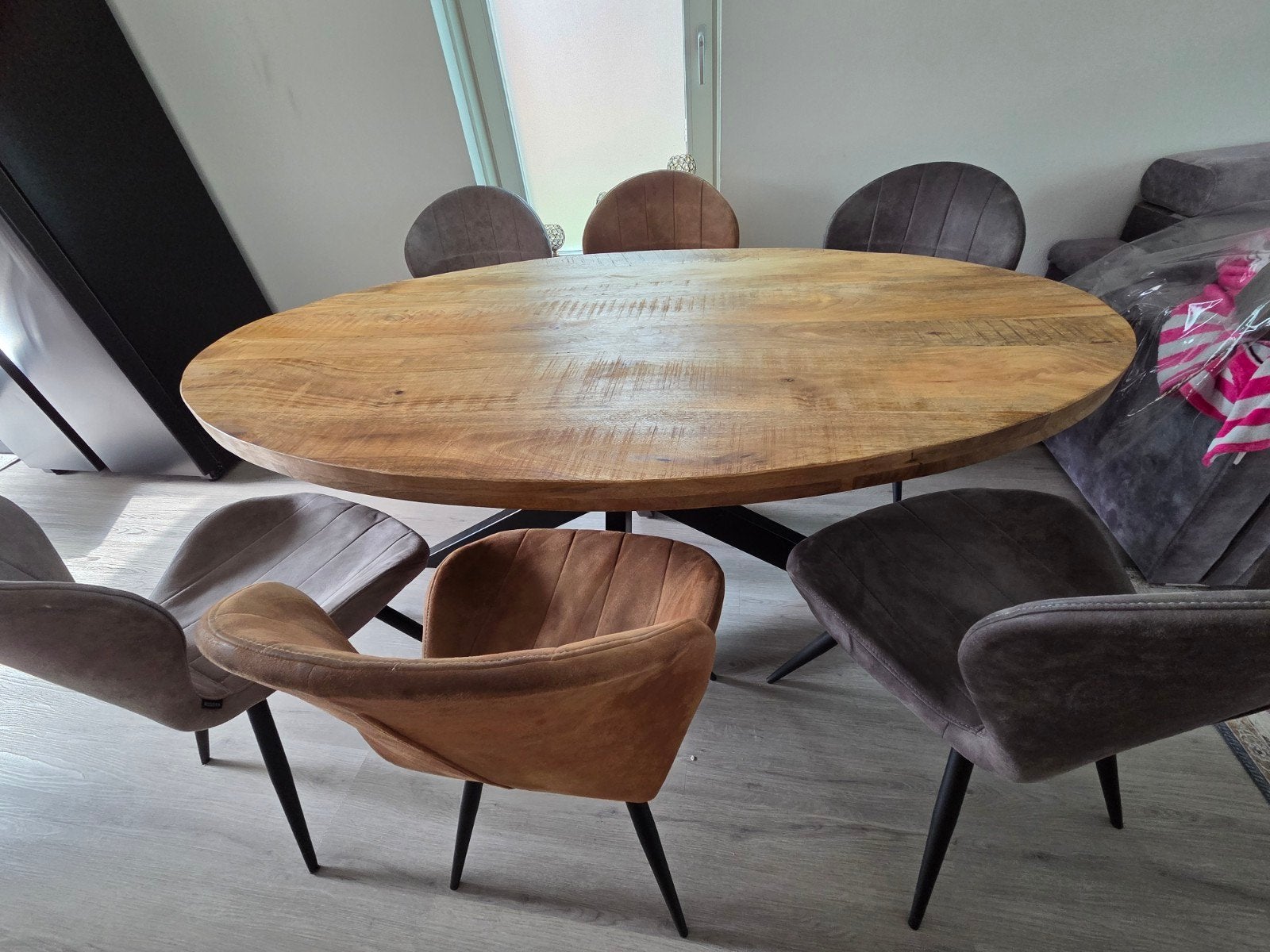 Tafel met 6 stoelen, Huis en Inrichting, Tafels | Eettafels, Ophalen, Gebruikt, Rechthoekig, 50 tot 100 cm