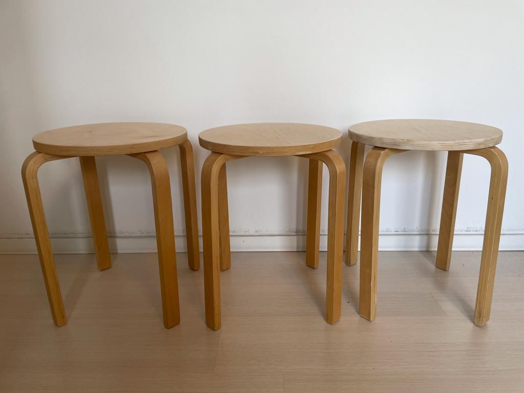 IKEA Frosta houten krukken 3stuks, Huis en Inrichting, Ophalen, Zo goed als nieuw, Hout