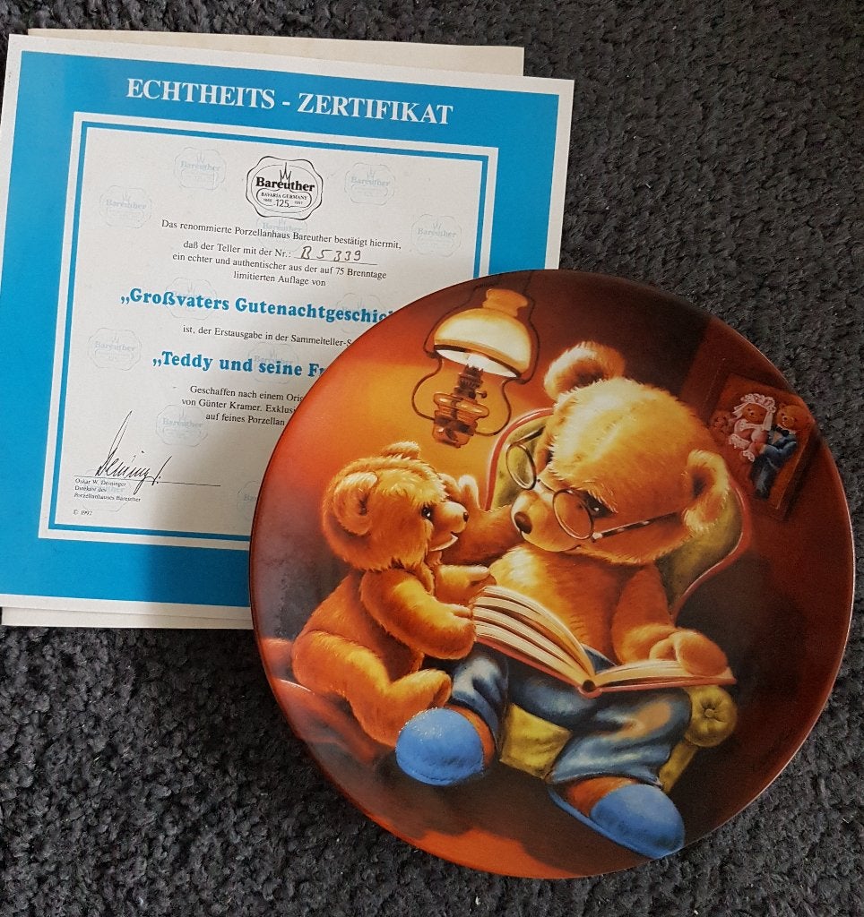 Wandbord Bradford Exchange: Teddy und seine Freunde (NIEUW), Ophalen of Verzenden, Nieuw, Porselein, Bord of Schaal