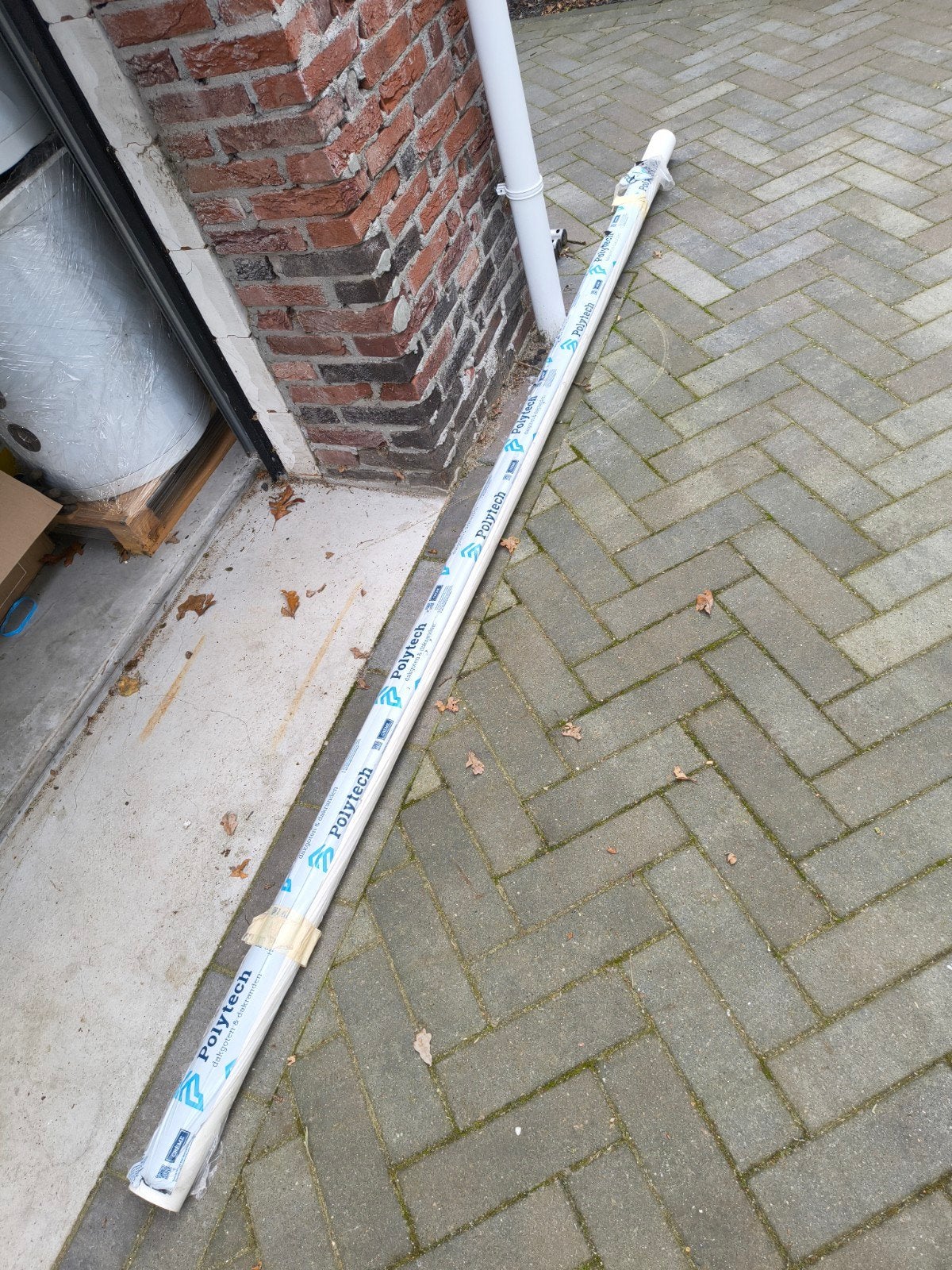 Polytech regenpijp hwa 4m creme hemelwaterafvoer buis 80mm, Ophalen