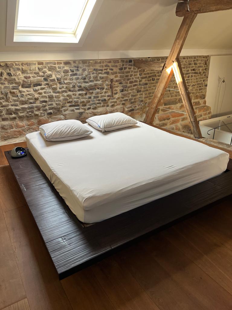 Bed, Gervasoni otto design 2 persoons  180 x 200, Ophalen, Gebruikt, Bruin, Design