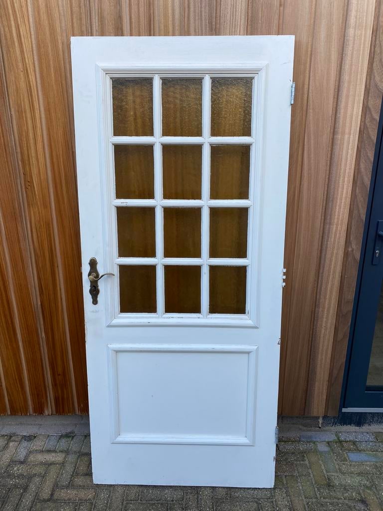Deur binnendeur met glas massief hout, Ophalen, Gebruikt, 80 tot 100 cm, Binnendeur
