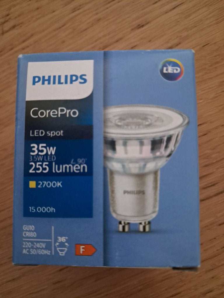 Philips CorePro LED spot 35W 255 lumen , Nieuw in doos, Huis en Inrichting, Lampen | Spots, Ophalen, Nieuw, LED, Philips