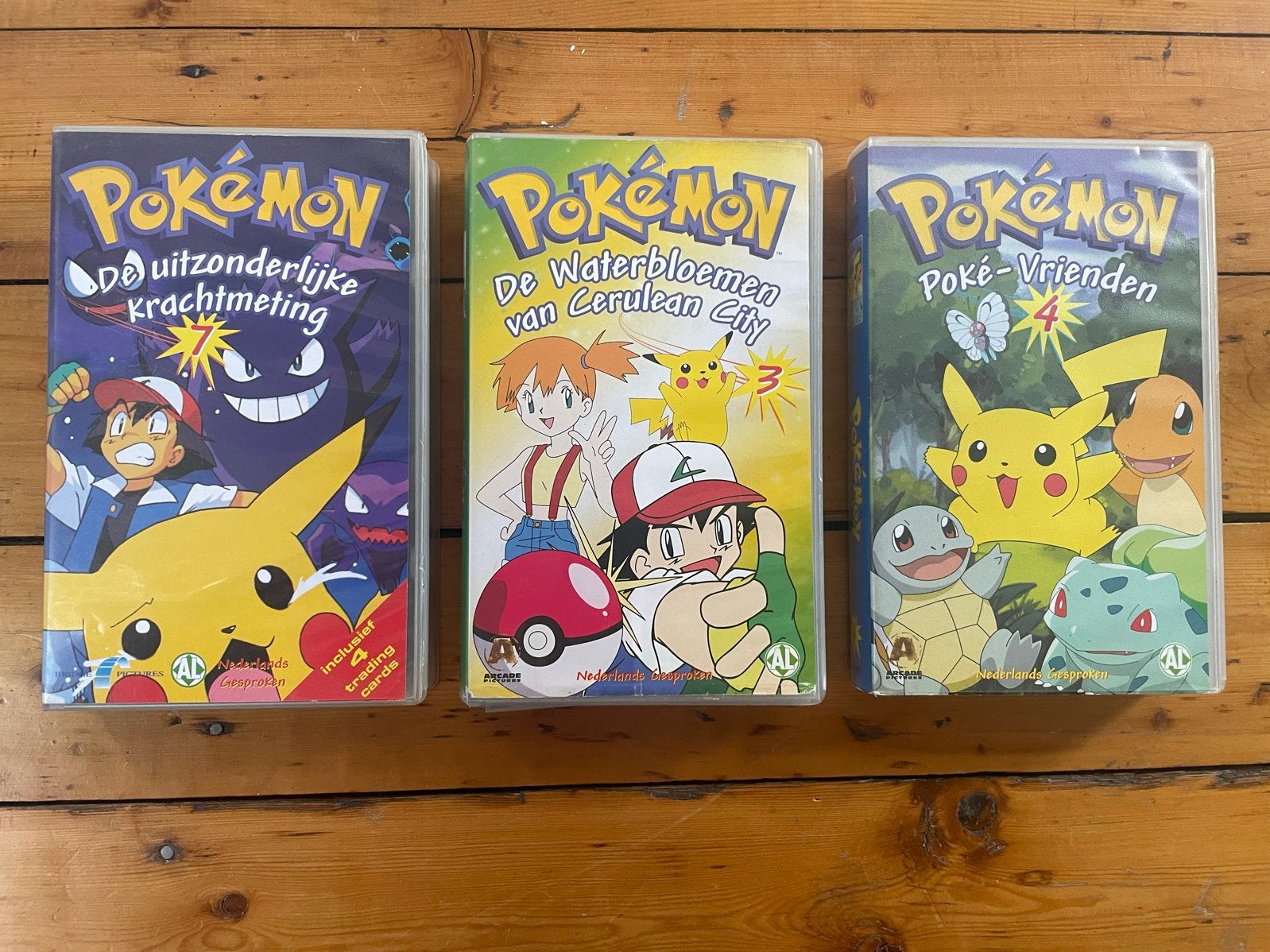 Pokémon VHS Banden - 3 Stuks - Nederlands Gesproken, Cd's en Dvd's, VHS | Film, Nederlands ondertiteld, Gebruikt, Alle leeftijden