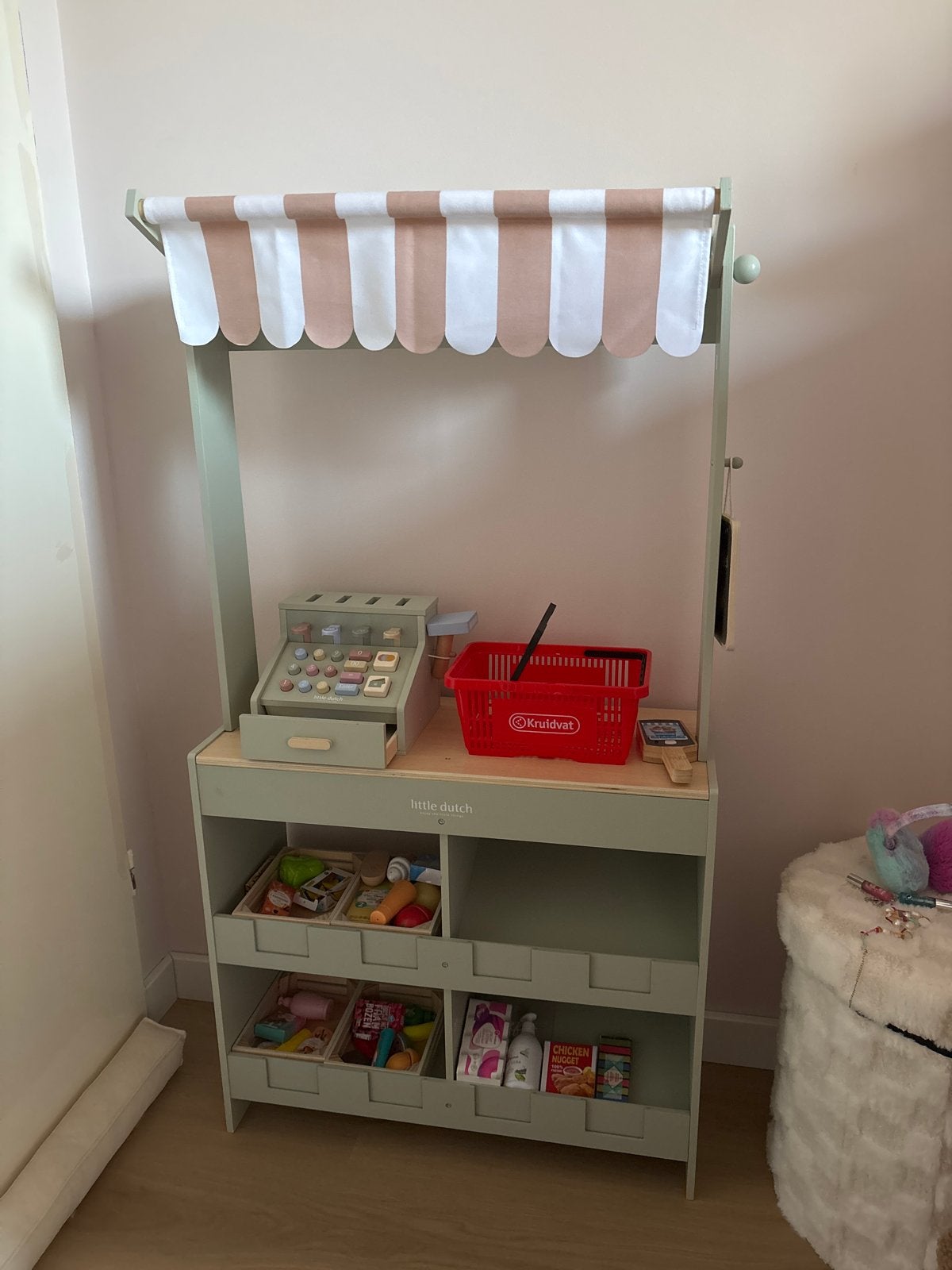 Little Dutch Houten Supermarkt/Marktkraam met accessoires, Ophalen, Zo goed als nieuw, Jongen of Meisje