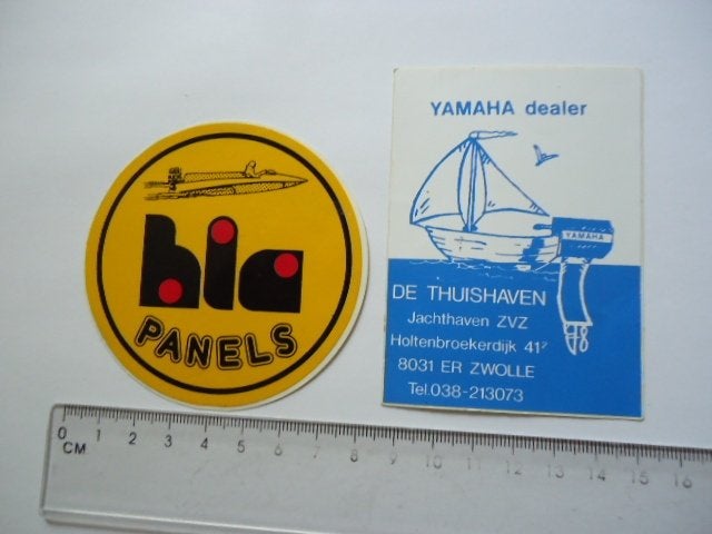 sticker oud Outboard motor Yamaha watersport zwolle boot, Verzenden, Zo goed als nieuw, Bedrijf of Vereniging