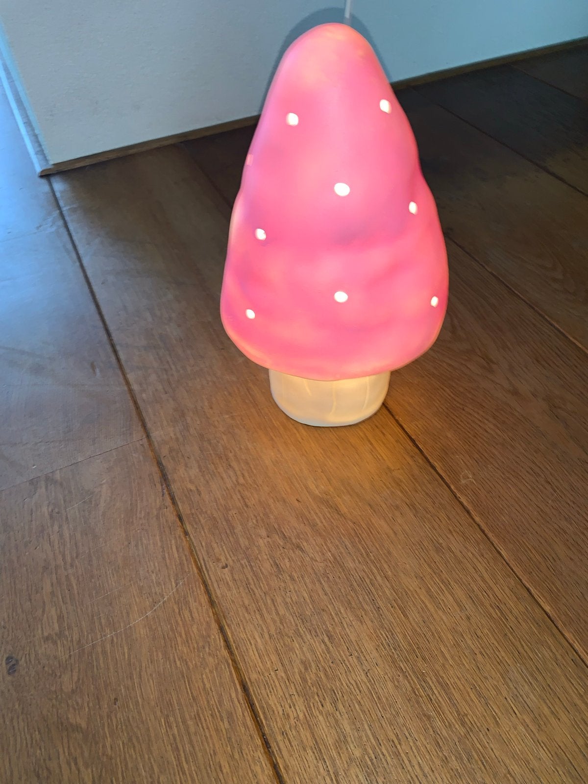 Vintage Heico paddenstoel lampen - roze en blauw, Gebruikt, Ophalen of Verzenden, Meerkleurig, Lamp