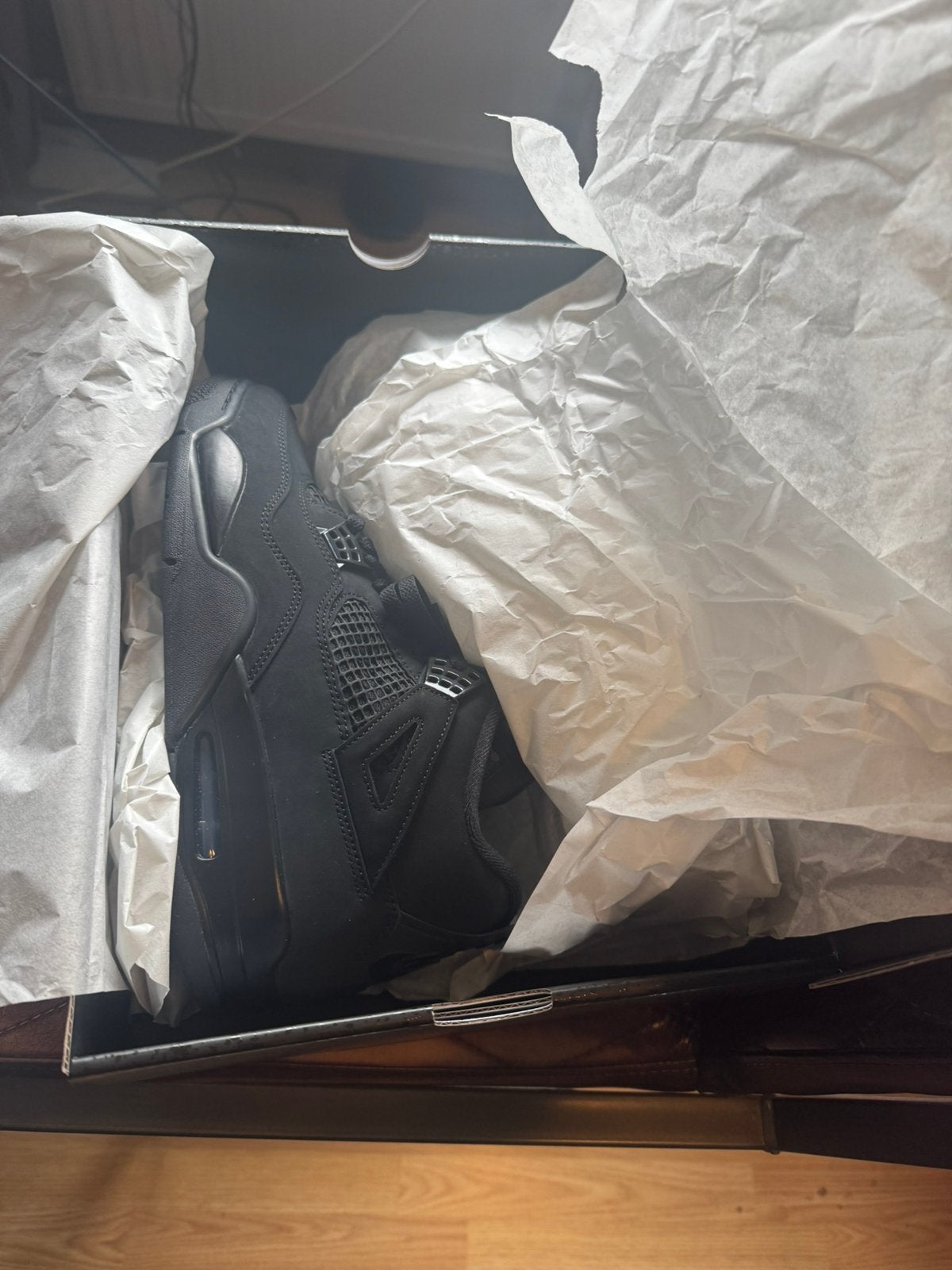 Nike Air Jordan 4 retro - Black Cat - DS 45,5, Ophalen of Verzenden, Nieuw, Zwart, Sneakers of Gympen