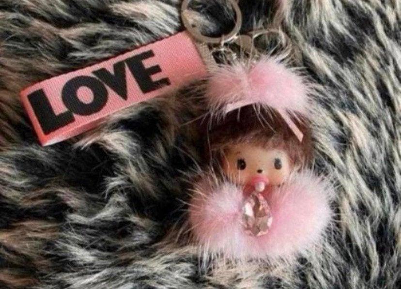 Monchhichi sleutelhanger roze. Nieuw, Verzenden, Nieuw, Knuffel of Figuurtje