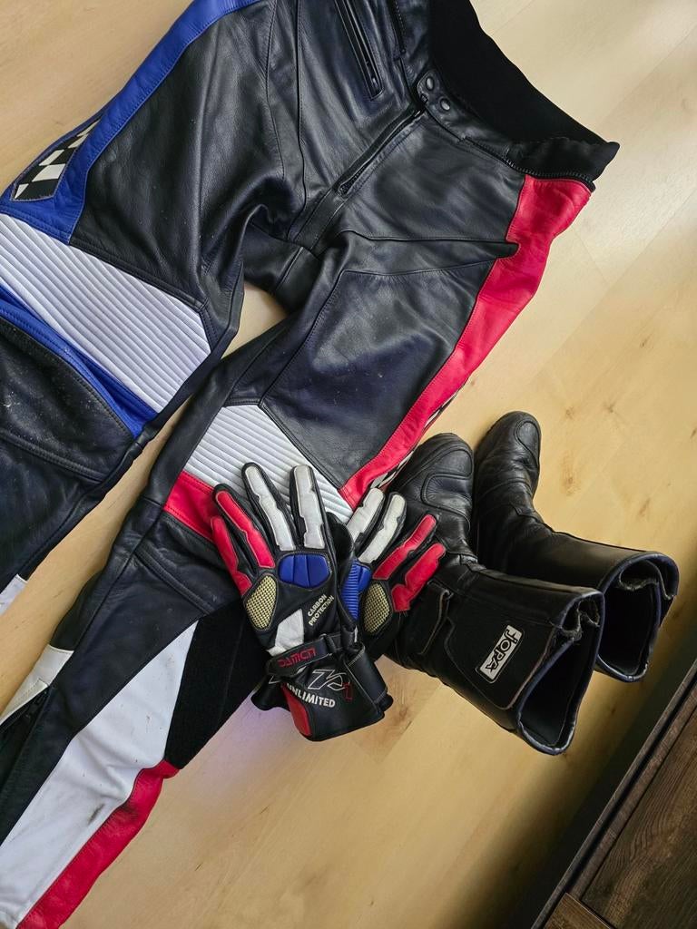 Leren broek laarzen handschoenen, Motoren, Kleding | Motorkleding, Ophalen, Tweedehands, Handschoenen