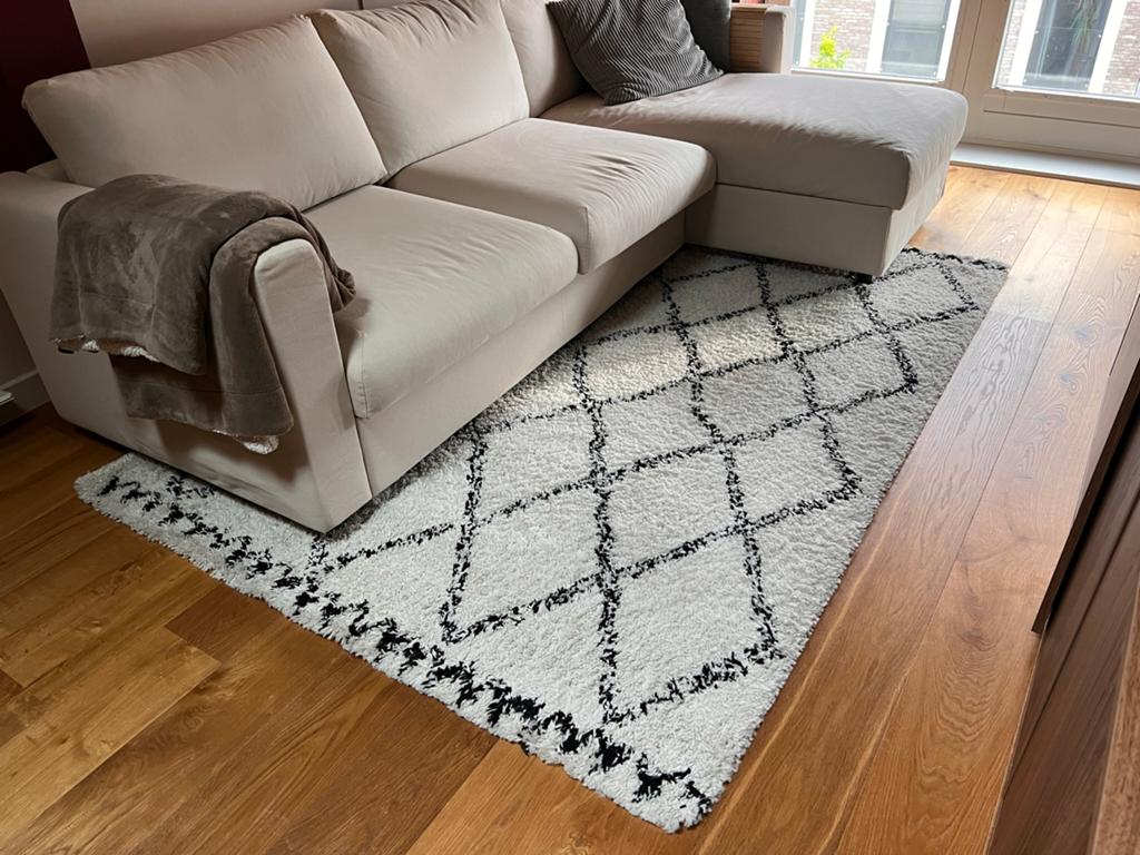 Vloerkleed, Ophalen, Gebruikt, 100 tot 150 cm, Crème