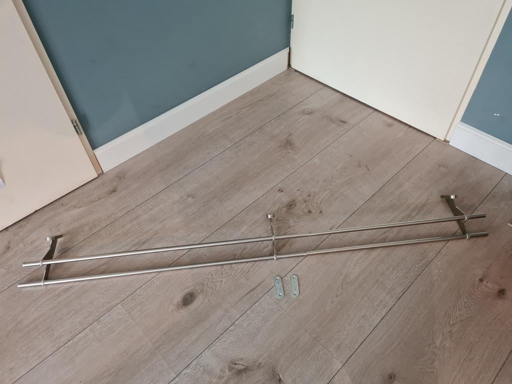 Dubbele gordijnrails Ikea 166 cm breed, Huis en Inrichting, Stoffering | Gordijnen en Lamellen, Ophalen, Gebruikt, 150 tot 200 cm