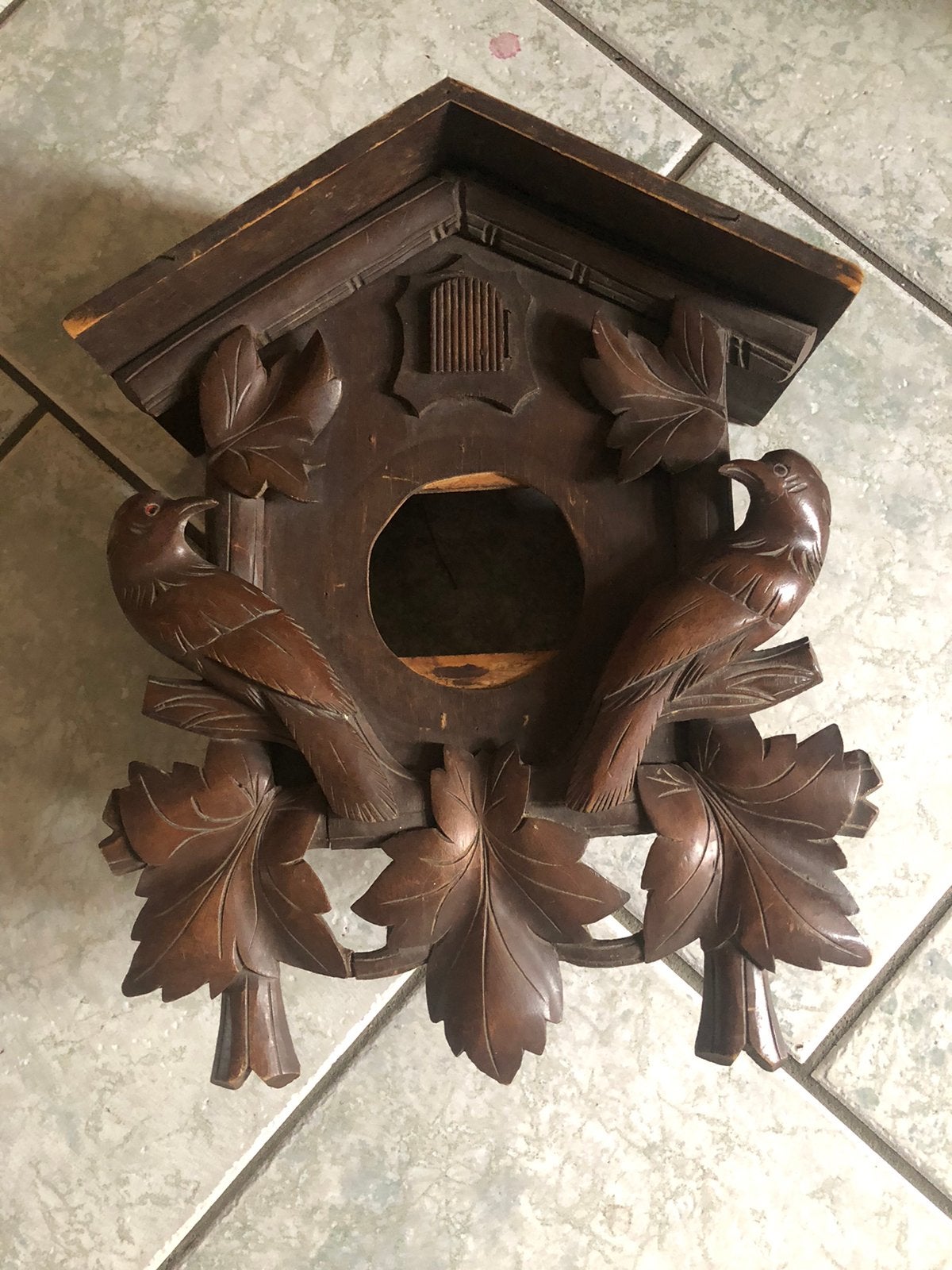 Kast van koekoeksklok met blaasbalgen, Ophalen of Verzenden, Gebruikt, Wandklok