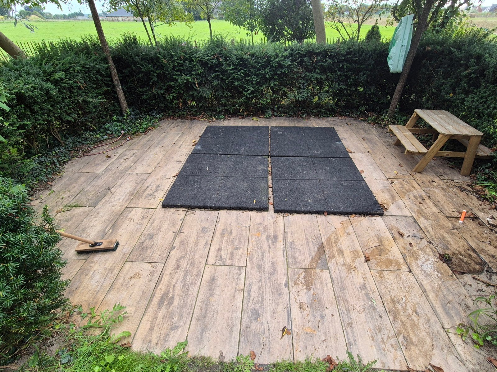 Terrastegels met houtlook - Gebruikt, goede staat, Tuin en Terras, Ophalen, Gebruikt, Keramiek, 10 m² of meer
