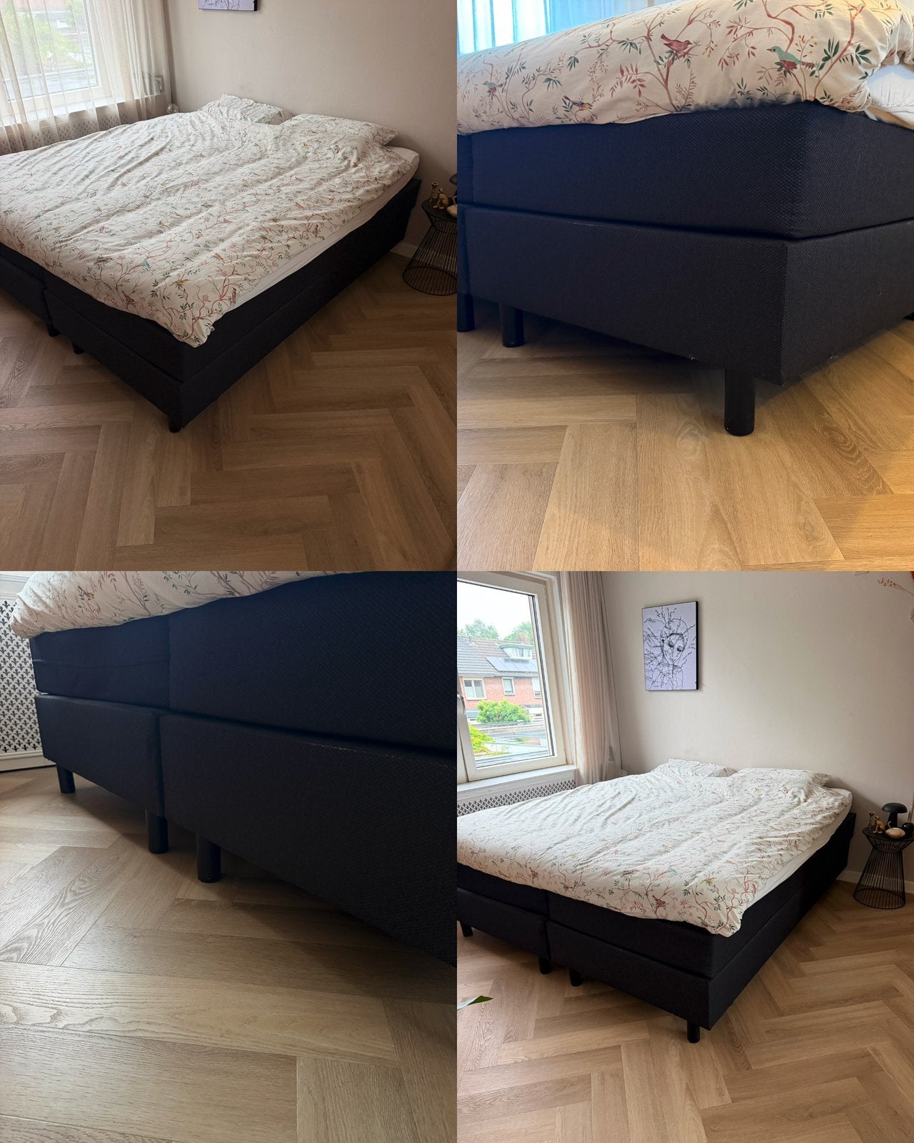 Mooie zwarte boxspring 180x200 met nieuwe topper swiss sense, Ophalen, Gebruikt, Zwart, Tweepersoons