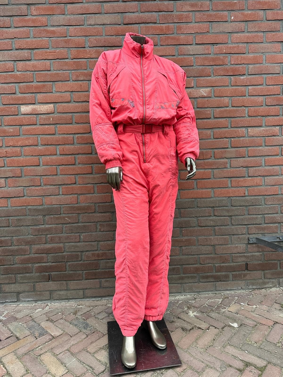 koraalrood vintage skipak voor Après-ski carnaval of feestje, Kleding | Dames, Maat 42/44 (L), Ophalen of Verzenden, Vintage, Gedragen