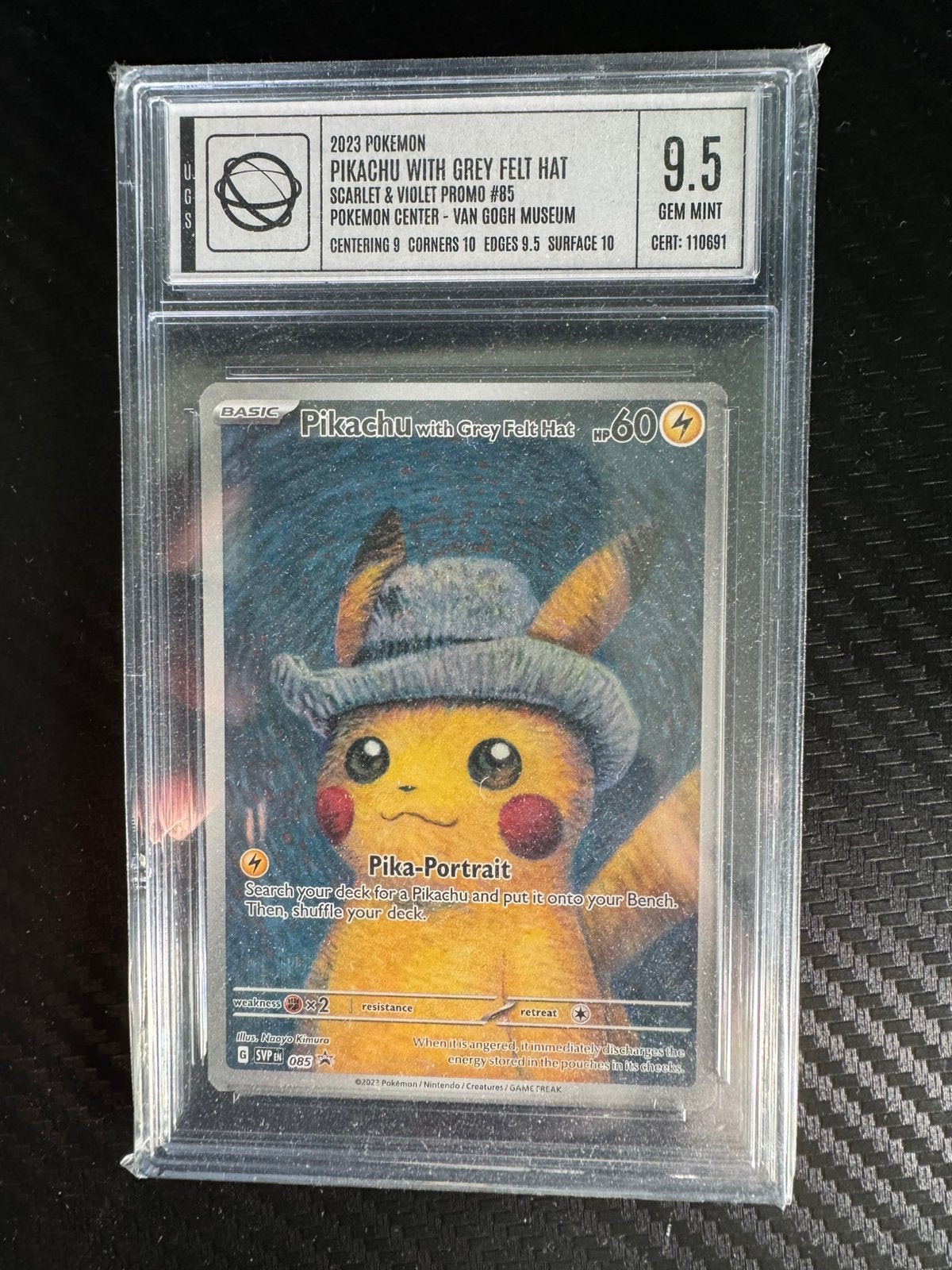 Pikachu van Gog, UGS 9.5, kans op PSA10, Ophalen of Verzenden, Zo goed als nieuw