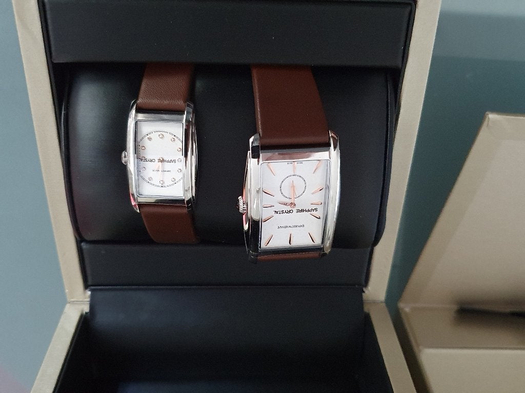 Armani Horloge set Dames&heren Nieuw, Overige merken, Leer, Polshorloge, Nieuw
