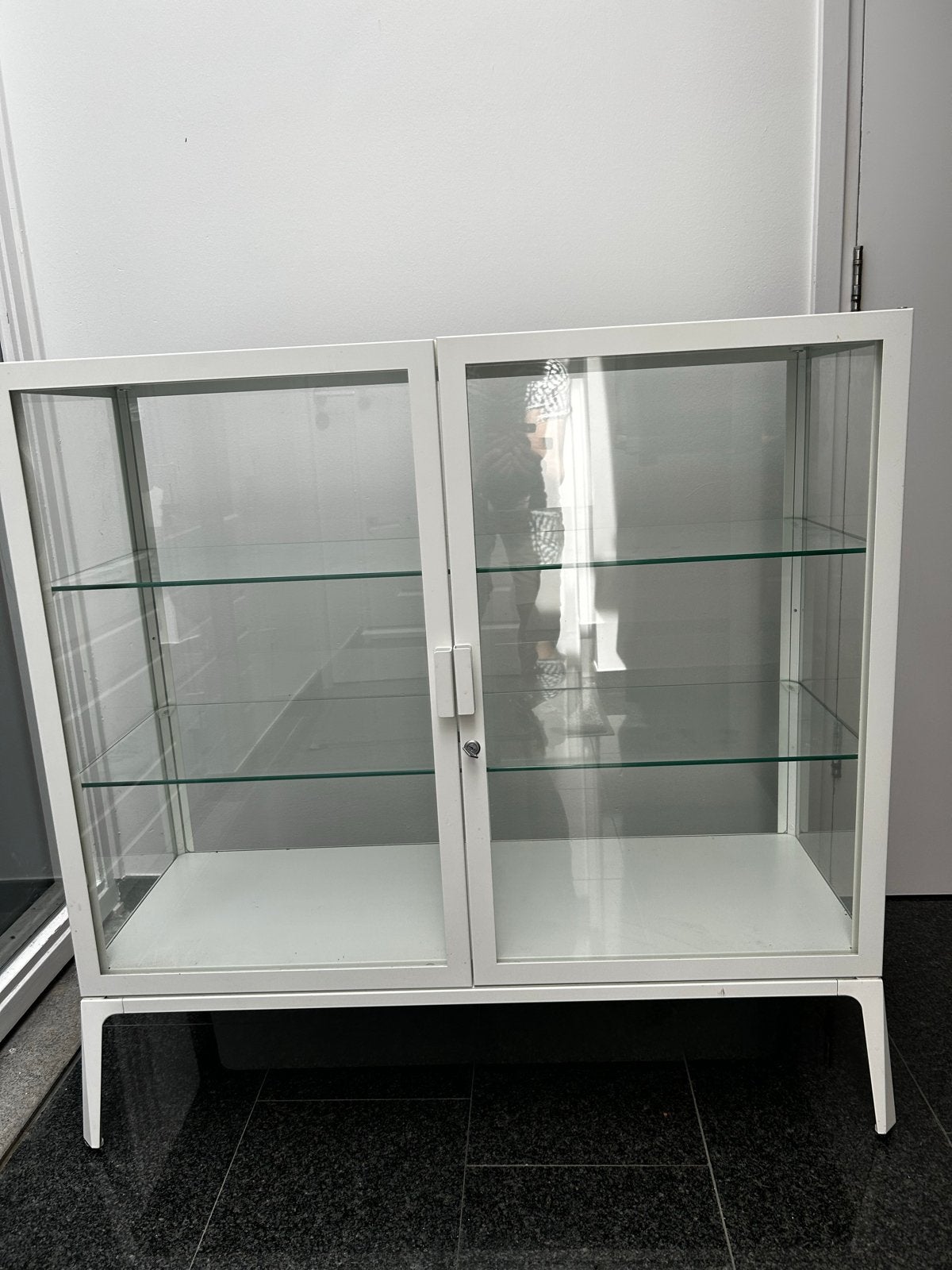 2x IKEA Milsbo Vitrinekast Wit - 100x75x38 cm, Ophalen, 100 tot 150 cm, 50 tot 100 cm, Modern