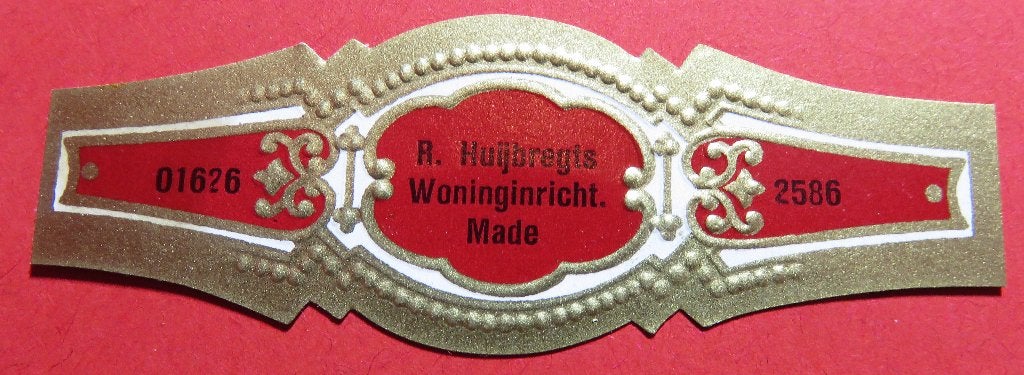 Sigarenbandje Reclamebandje Huijbregts Woninginrichting Made, Verzenden, Gebruikt, Sigarenbandjes