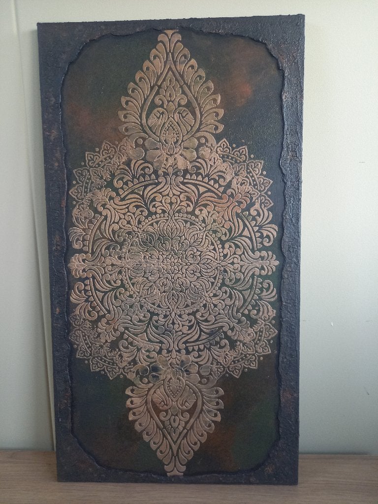 Schilderij op houten paneel, mandala, muurdecoratie, 3d, Huis en Inrichting, Woonaccessoires | Overige, Ophalen, Nieuw