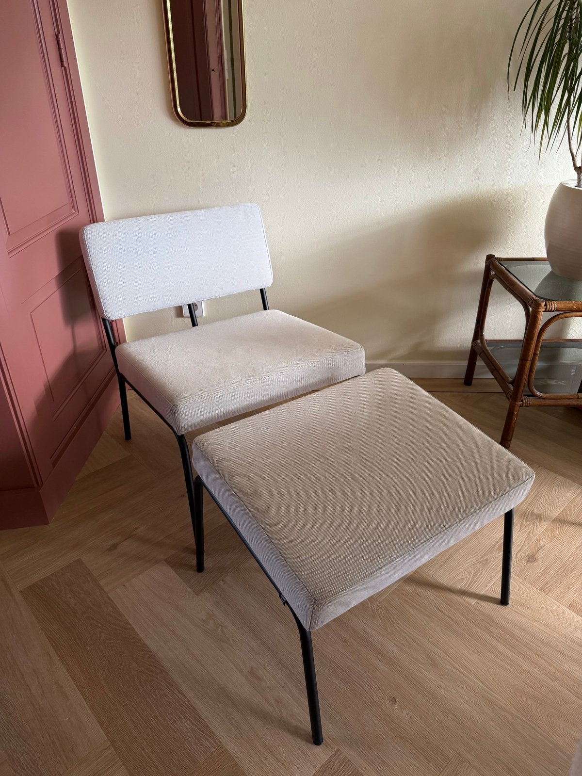 Fest Amsterdam Lounge Stoel met Poef - Grijs, Huis en Inrichting, Ophalen of Verzenden, Gebruikt, Stof