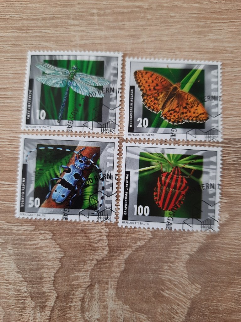 Zwitserland(vlinders), Verzenden, Gestempeld