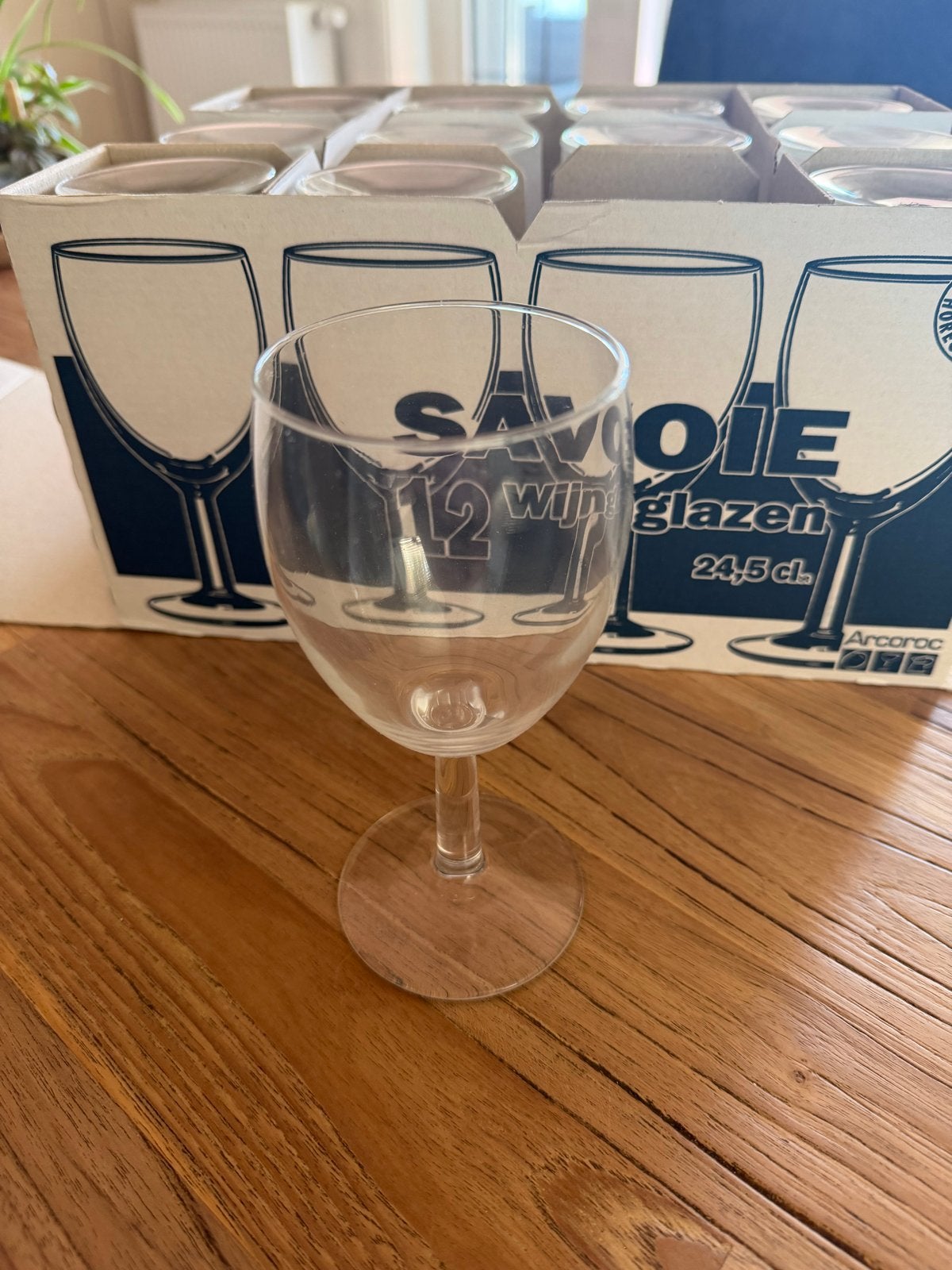 12 Arcoroc Savoie wijnglazen 24,5 cl - Nieuw in doos, Ophalen, Glas of Glazen, Overige merken, Klassiek